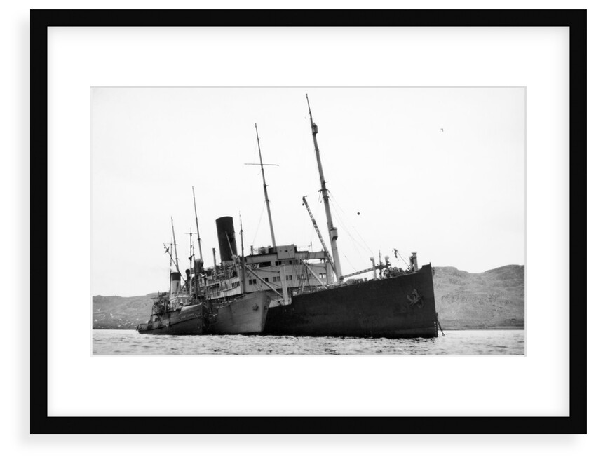 The 'Staffordshire' in Loch Ewe, after bombing whilst returning from Russia by unknown