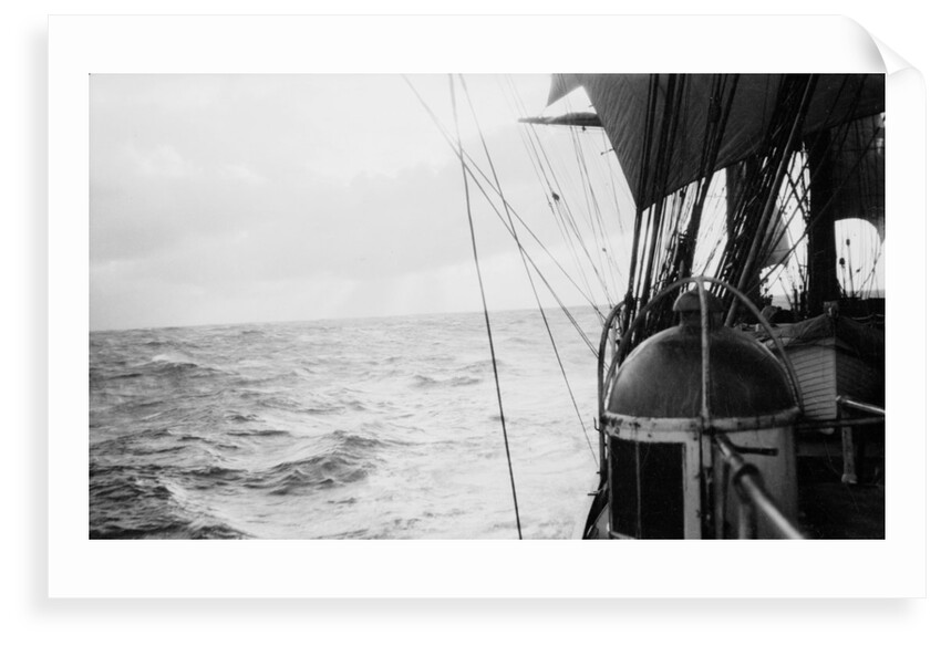 After the storm, looking aft along starboard side by Alan Villiers