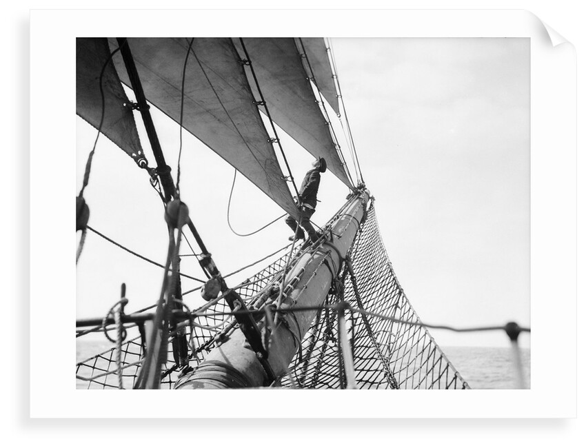 Looking aloft from the bowsprit by Alan Villiers