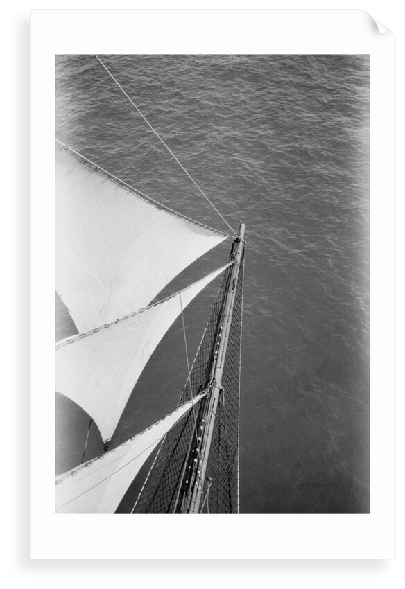 Looking down onto the bowsprit aloft on the foremasts by Alan Villiers