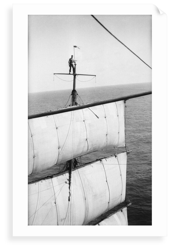 On top of the mizzen royal by Alan Villiers