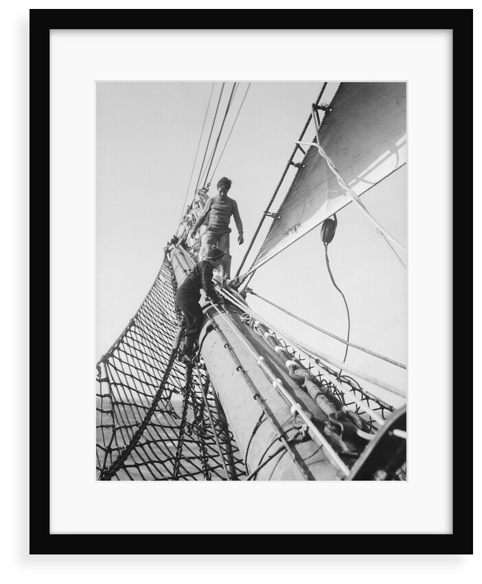 Apprentices on the bowsprit by Alan Villiers
