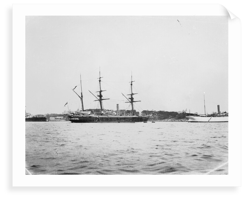 HMS 'Penguin' (1876) and USS 'Celtic' (1891) moored at Sydney Harbour by Willoughby Pudsey Dawson