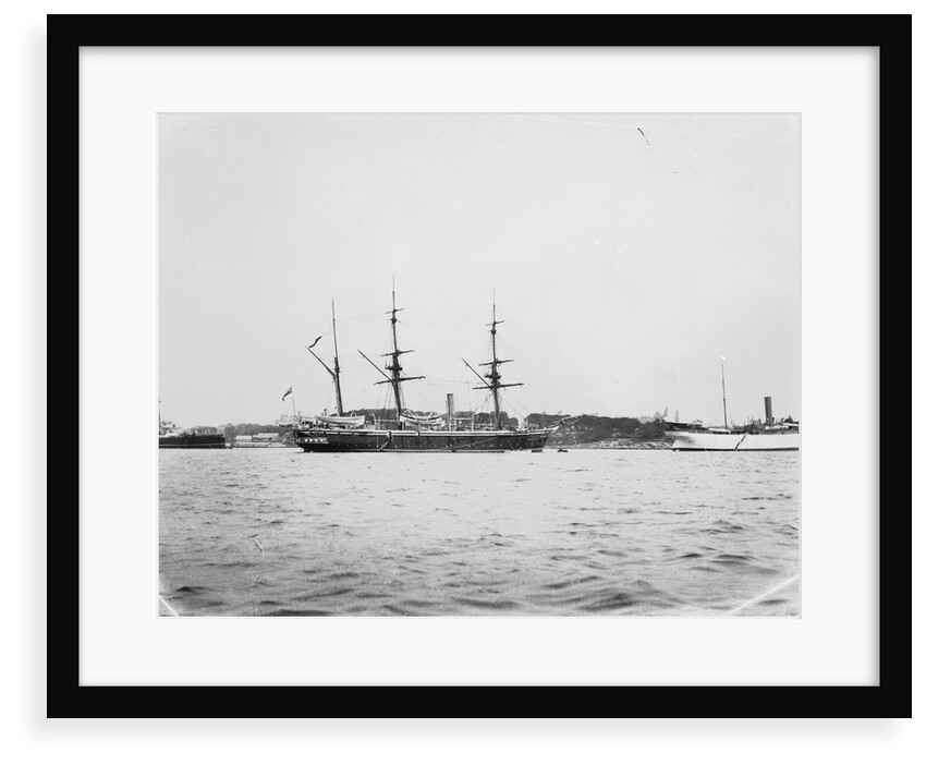 HMS 'Penguin' (1876) and USS 'Celtic' (1891) moored at Sydney Harbour by Willoughby Pudsey Dawson