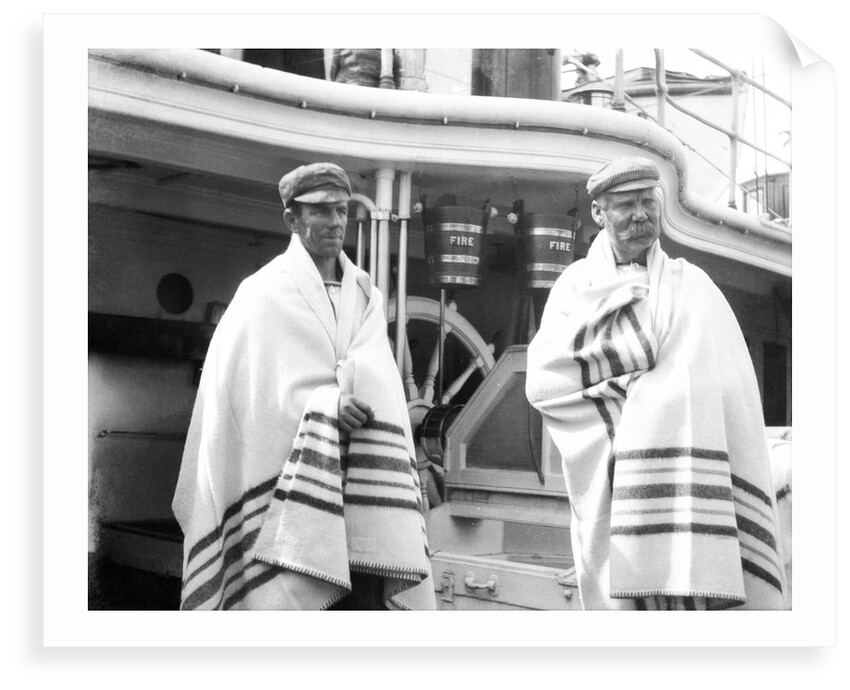 Two survivors from the 'Elingamite' (1887) on board HMS 'Penguin' (1876) by Willoughby Pudsey Dawson