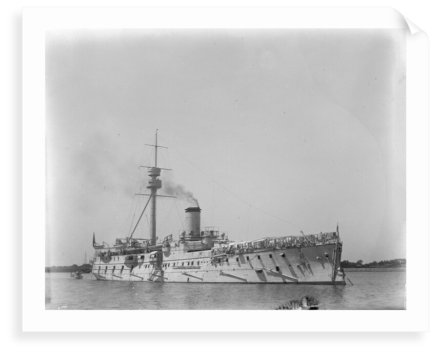 The Japanese cruiser 'Hashidate' (1891) at anchor by Kenneth Hurlstone Jones