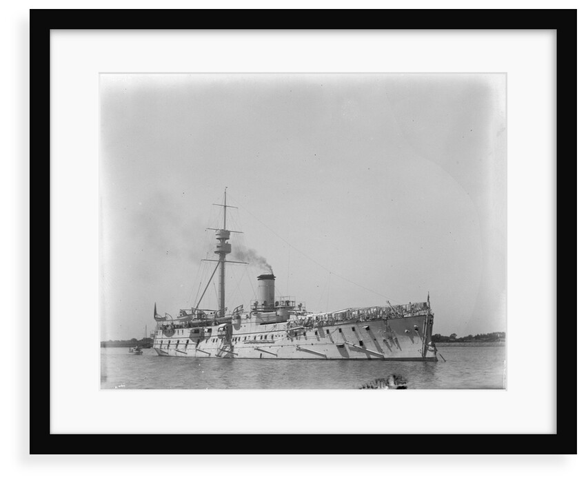 The Japanese cruiser 'Hashidate' (1891) at anchor by Kenneth Hurlstone Jones