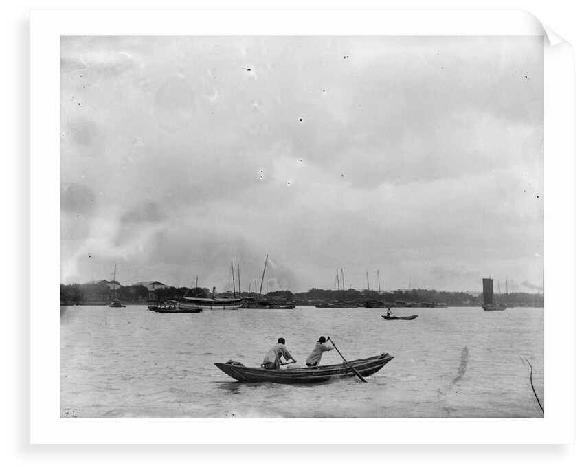 Two women rowing a double ended sampan, Shanghai by Kenneth Hurlstone Jones