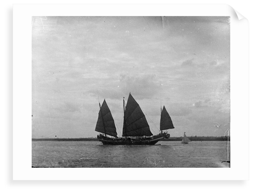 A three-masted 'man of war' Junk near Shanghai by Kenneth Hurlstone Jones