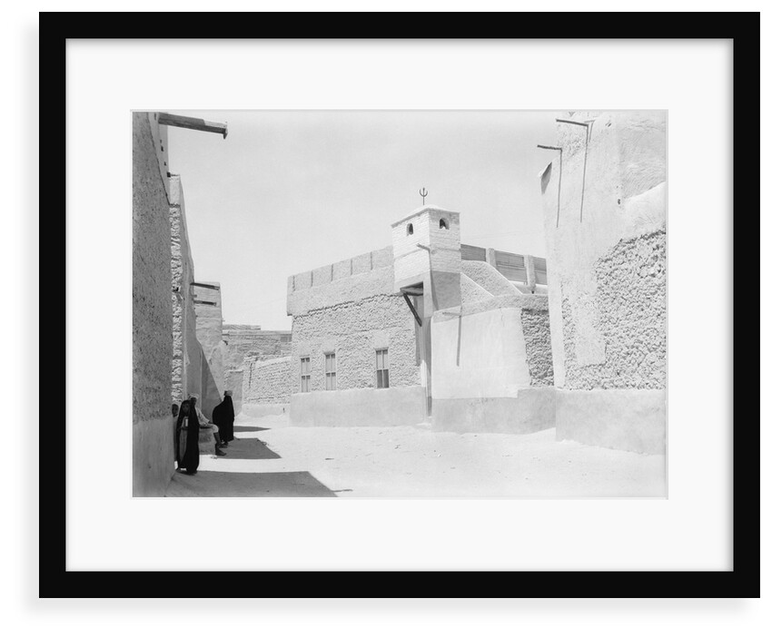 Street and mosque, Kuwait by Alan Villiers