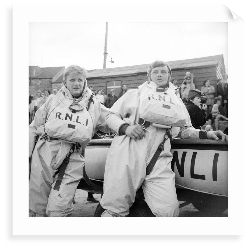Members of the RNLI inshore lifeboat base at Seahouses, Cumbria by unknown