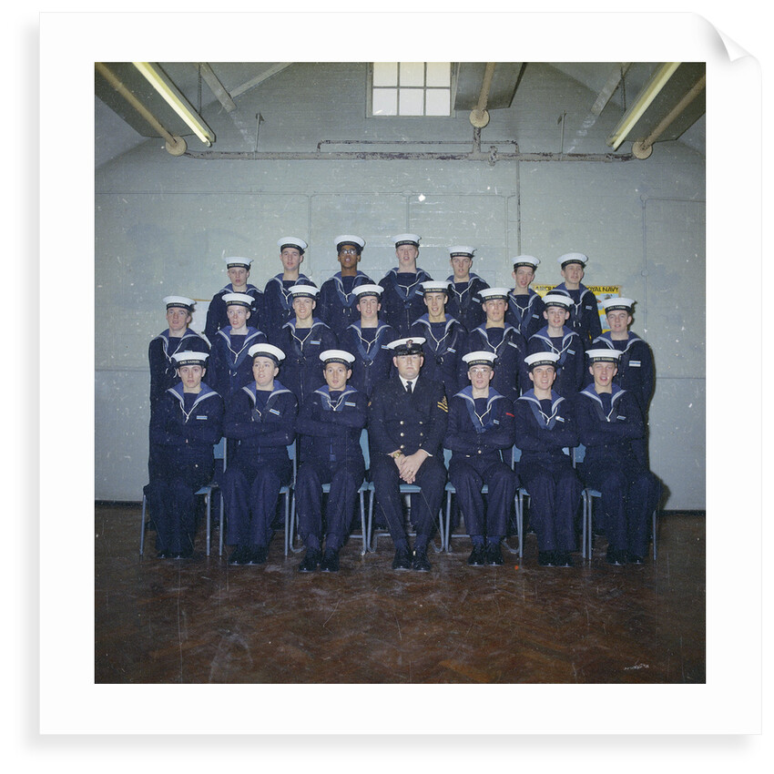 HMS Ganges formal class group photograph for Leander 042, 25th January 1976 by Reginald Arthur Fisk