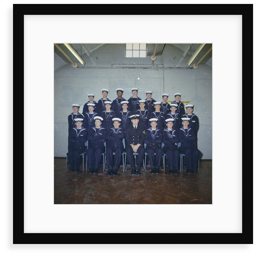 HMS Ganges formal class group photograph for Leander 042, 25th January 1976 by Reginald Arthur Fisk