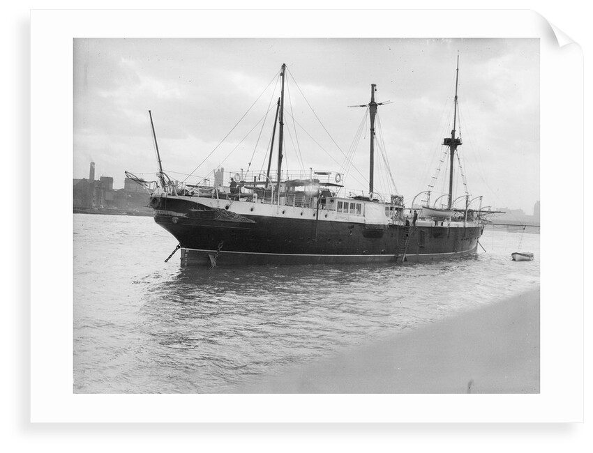 Training ship HMS 'Buzzard' (1887, RNVR) moored at the Embankment, London by unknown