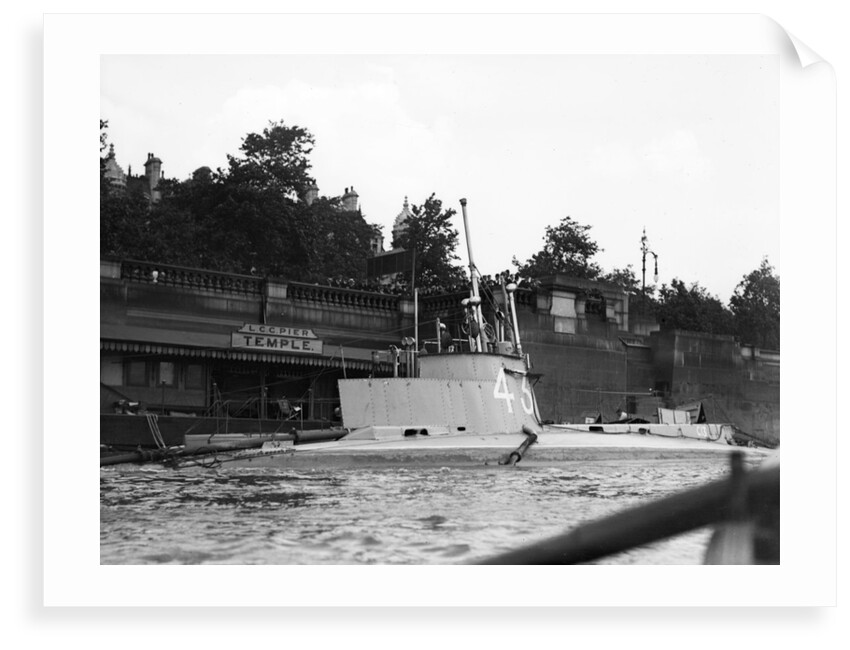 Submarine 'C13' moored at Temple Pier by unknown