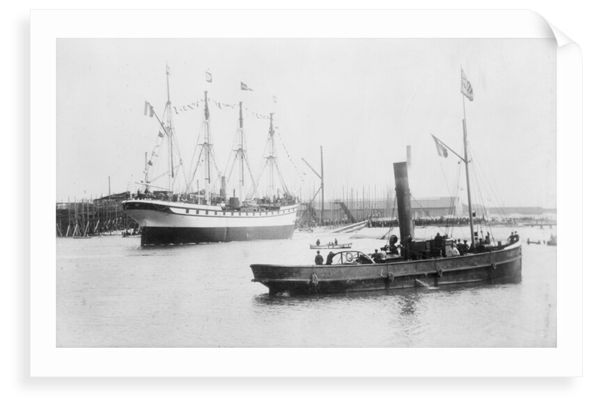 'Alexandre' (Fr, 1902) taking the water at her launch by Unknown