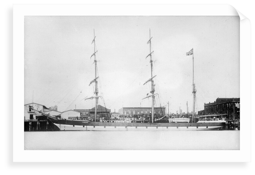 3 masted barque 'Blackadder' (No, 1870), at quayside by unknown