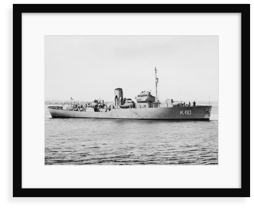 Flower-class corvette, HMS 'Lavender', off Aberdeen Beach by unknown