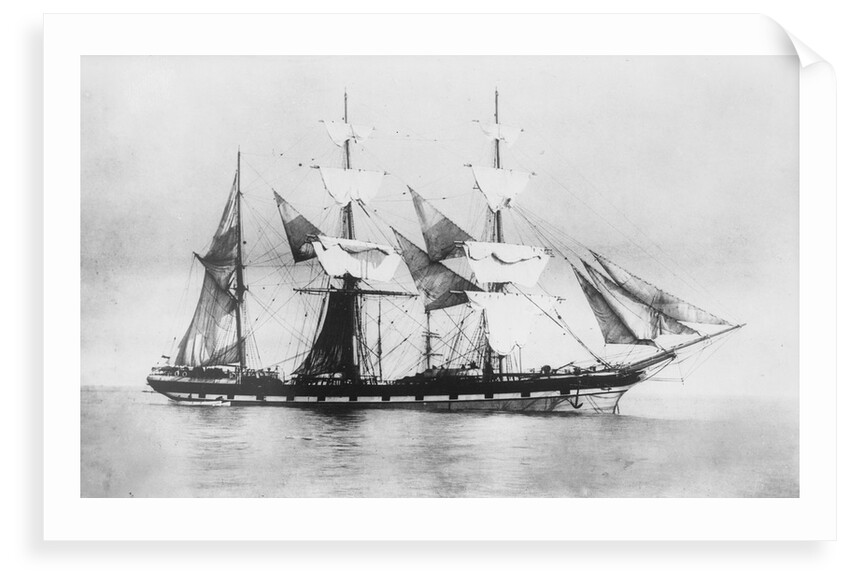'Parsee' (Br, 1868) at anchor, drying sails by unknown