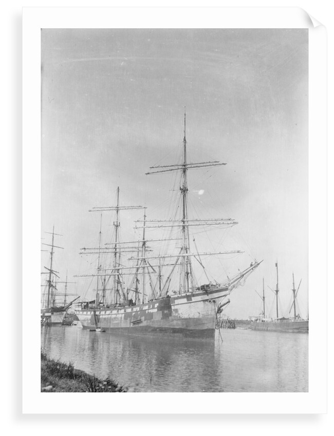 'Tijuca' (Fr, 1892) at moorings at Buenos Aires with a temporary rig by Unknown