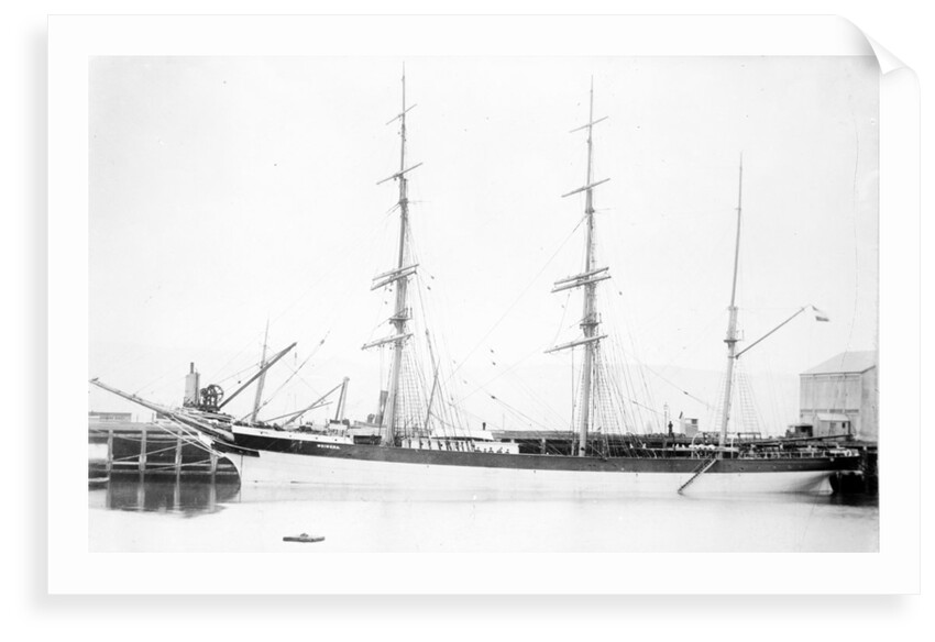Photograph of the 3 masted barque 'Weiwera' (1870) in 1889-1905 by unknown