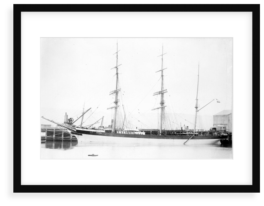 Photograph of the 3 masted barque 'Weiwera' (1870) in 1889-1905 by unknown