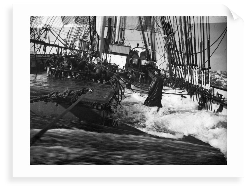 'Medway', 4 masted barque, heavy sea sweeping across deck by unknown