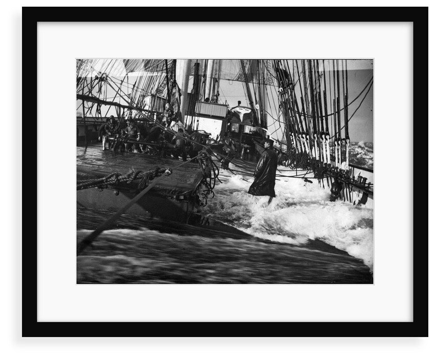 'Medway', 4 masted barque, heavy sea sweeping across deck by unknown
