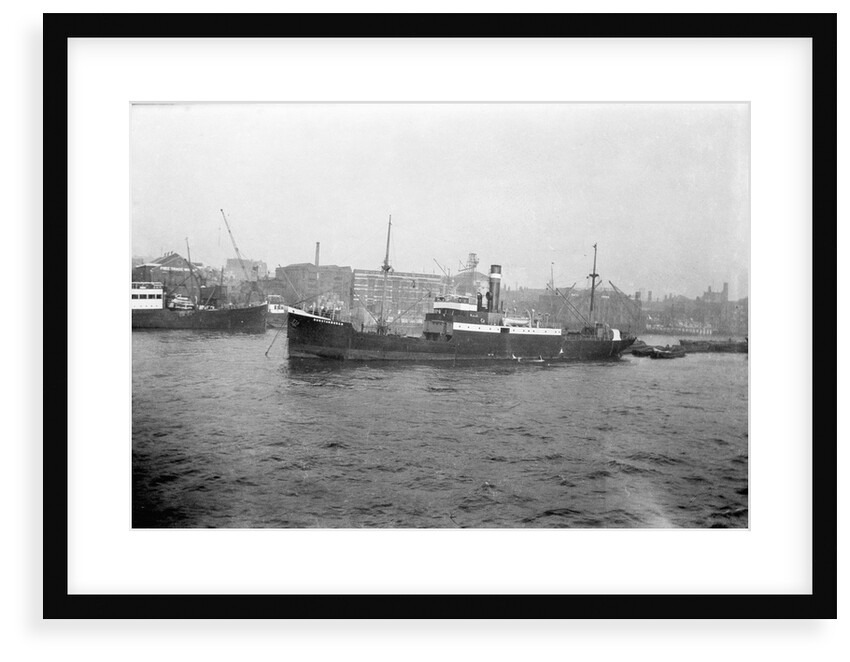 'Dunstanburgh' (Br, 1912) general cargo, short sea, at moorings in the Thames by Unknown