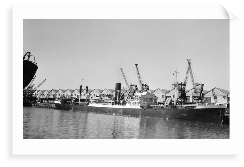 General cargo 'Empire Voice' (Br, 1940) at quayside at Cape Town by unknown