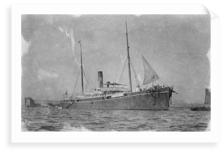 General cargo ship 'Tak Sang' (Br, 1892) Indo-China S.N. Co Ltd, at anchor by Unknown