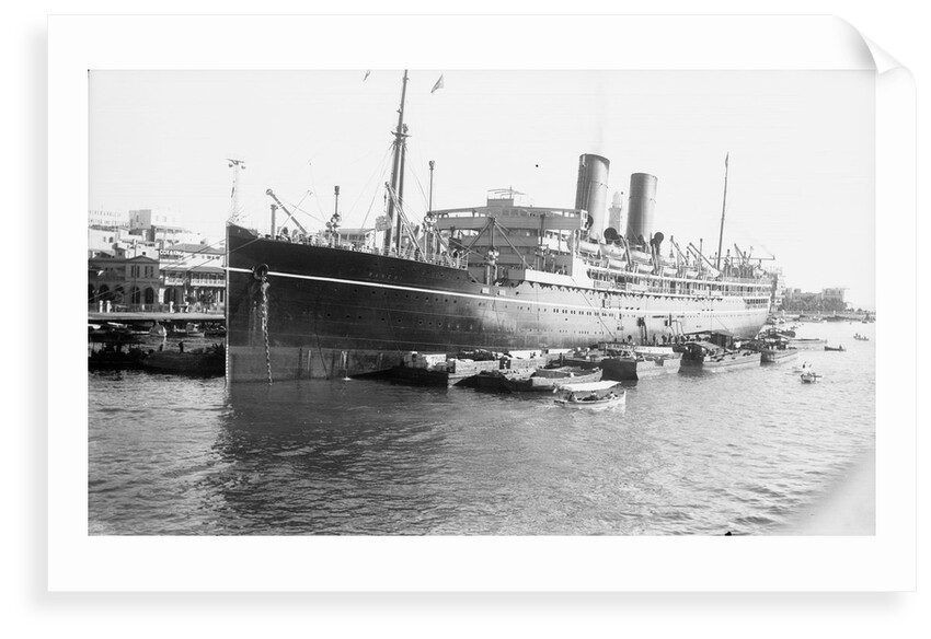 'Ranchi' (Br, 1925), at moorings, Port Said by unknown