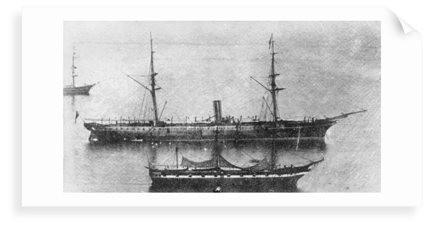 'Rhone' (Br, 1865), passenger/cargo liner, at anchor by unknown