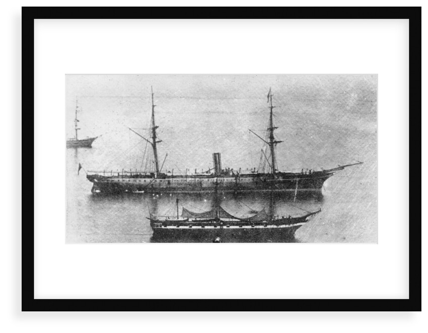 'Rhone' (Br, 1865), passenger/cargo liner, at anchor by unknown