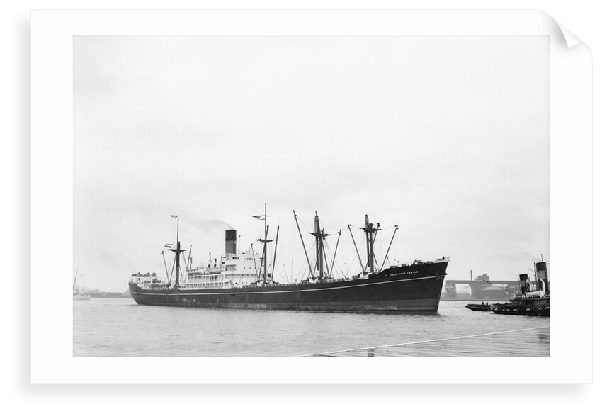 'Good Hope Castle' (Br, 1945), off entrance to the Royal Dock locks, River Thames by unknown