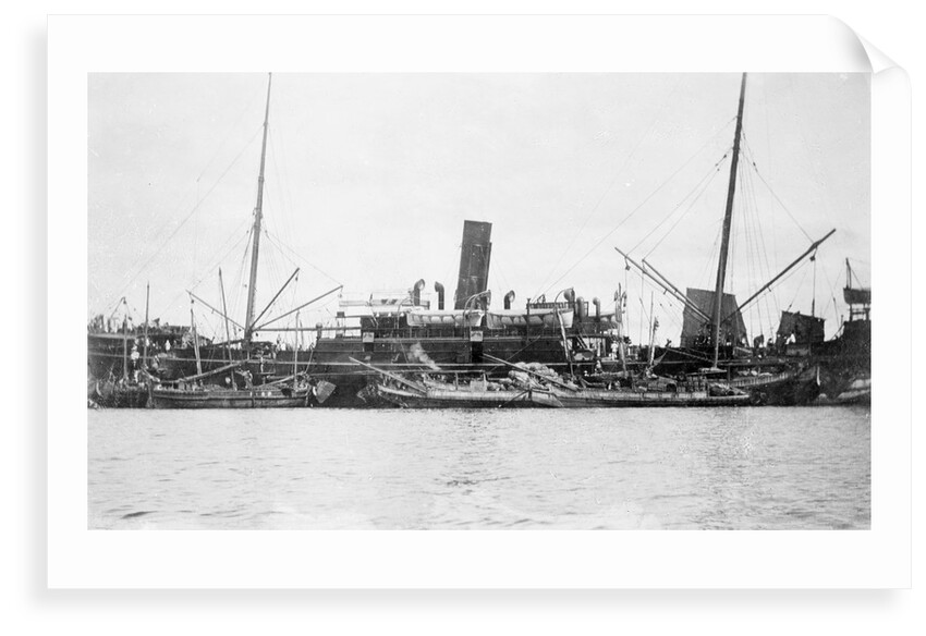 'Sakura Maru' (Ja, 1887) at moorings, junks alongside by unknown