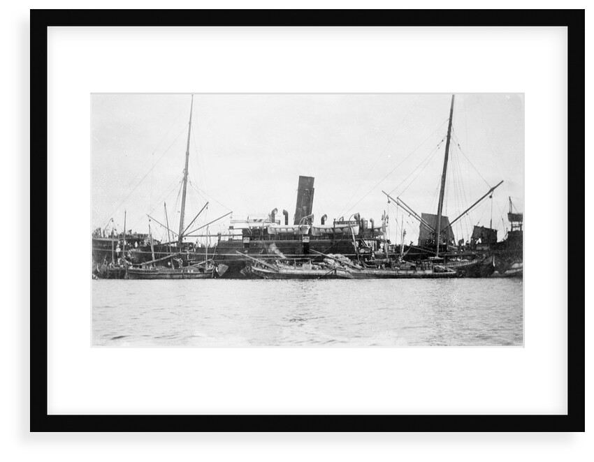 'Sakura Maru' (Ja, 1887) at moorings, junks alongside by unknown