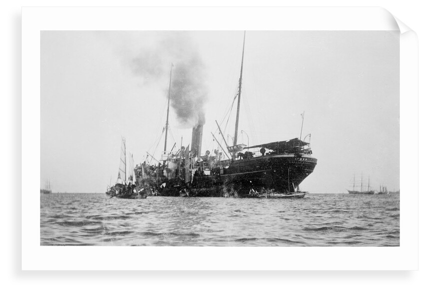 'Sakura Maru' (Ja, 1887) at moorings, junks alongside by unknown