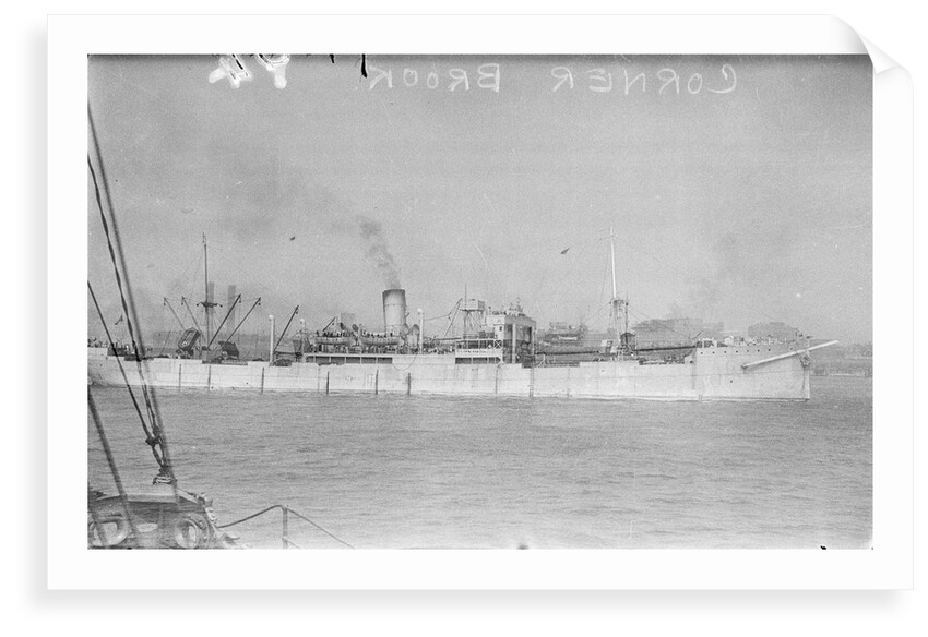 A starboard near beam from just forward of broadside view of 'Corner Brook' (1925) in port by unknown