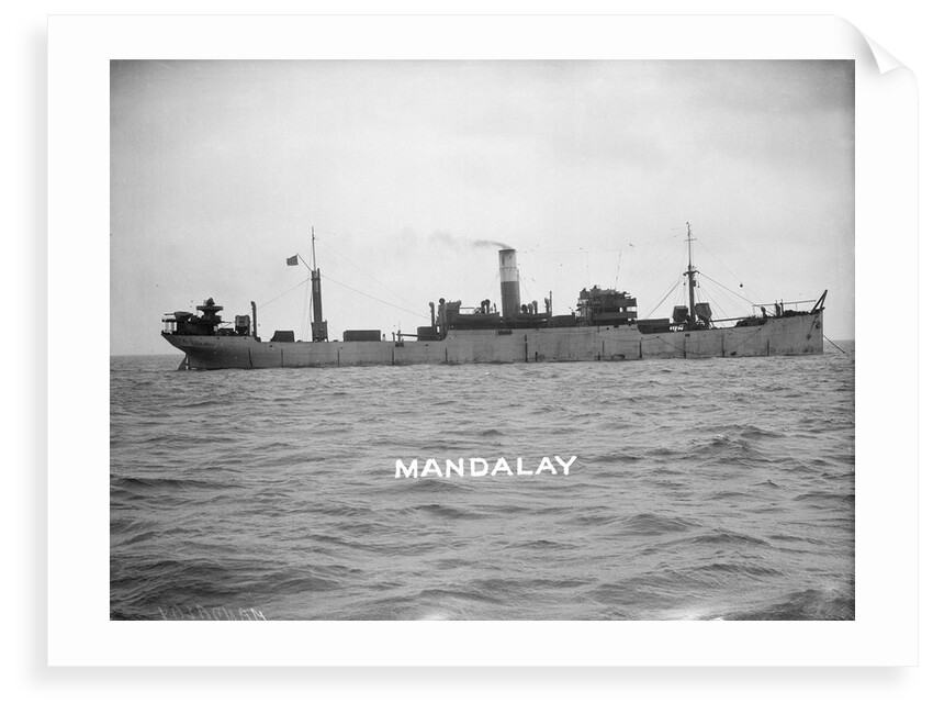 Cargo liner 'Mandalay' (Br, 1911) at anchor by unknown