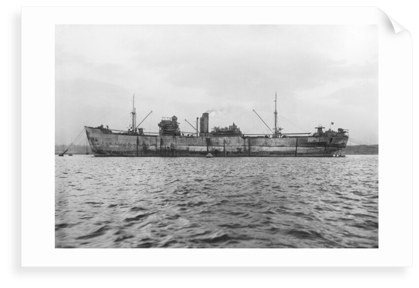 Photograph of general cargo vessel Nailsea Moor (1937) at moorings in 1943 by unknown