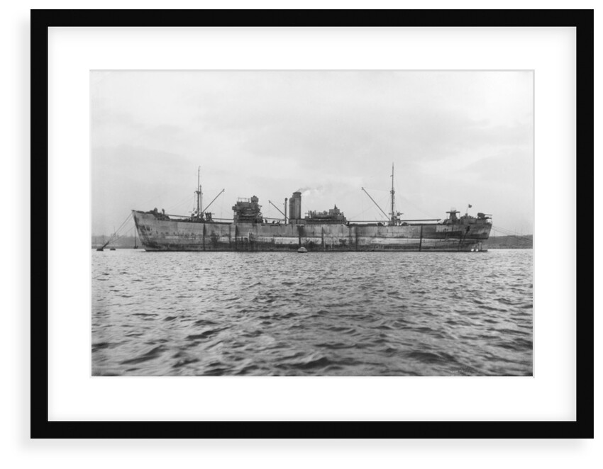 Photograph of general cargo vessel Nailsea Moor (1937) at moorings in 1943 by unknown