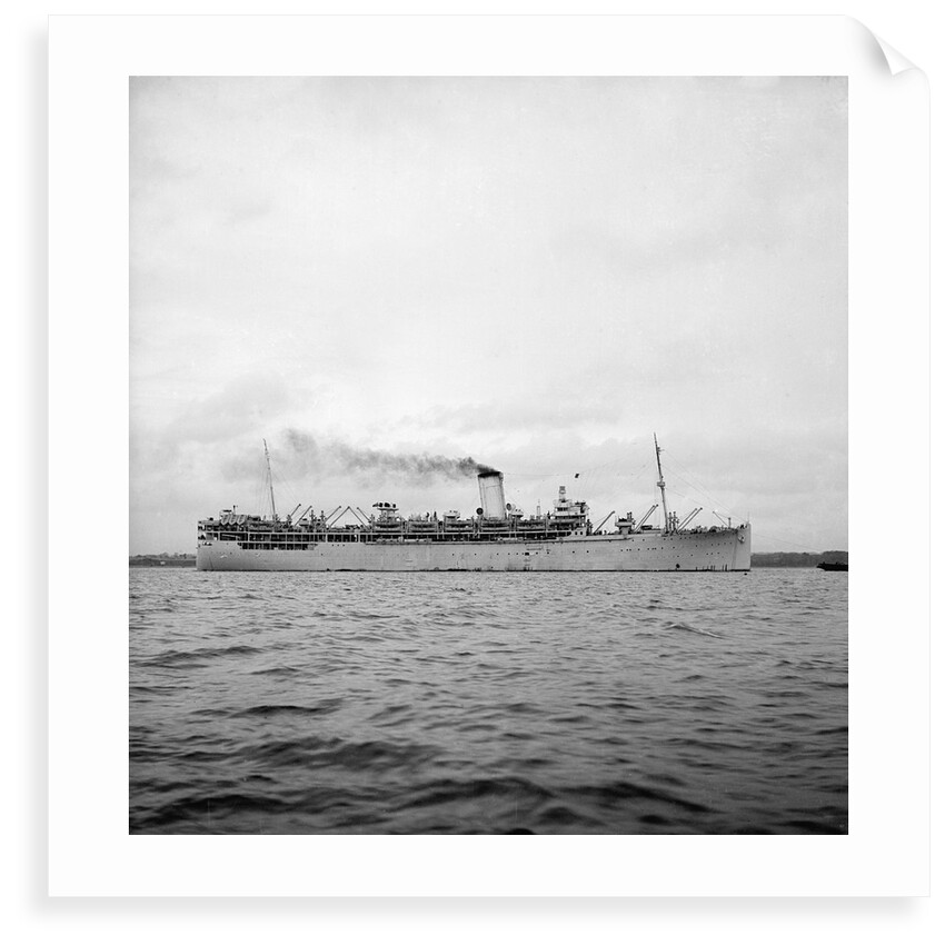 'Ranchi' (Br, 1925), under tow as a troopship by unknown