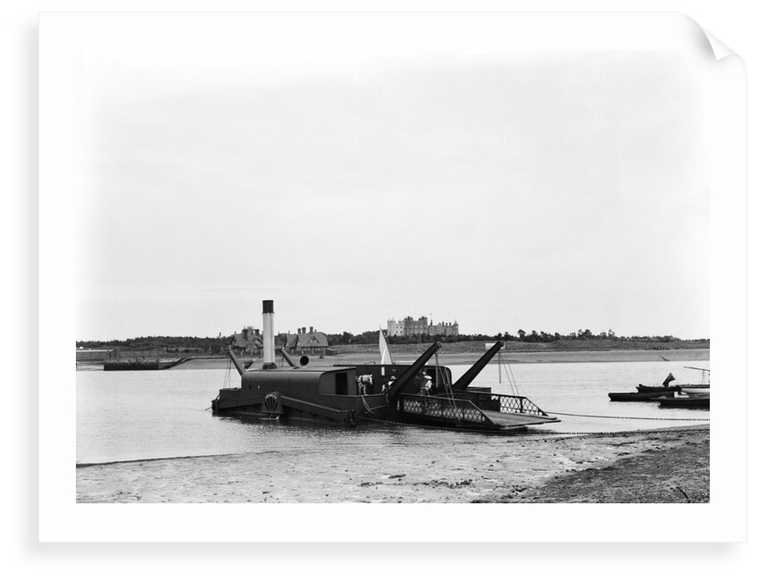 The steam chain ferry 'Lady Quilter' (1894) on the Felixstowe side of the River Deben, with Bawdsey Manor in the background by Smiths Suitall Ltd.