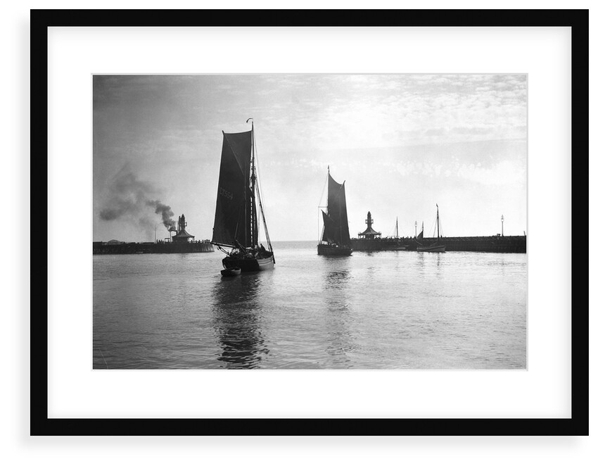The trawler 'Prospector' (1893) with an unidentified trawler sailing out of the outer harbour at Lowestoft, Suffolk by Smiths Suitall Ltd.