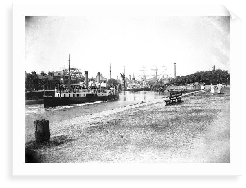 A view of The New Cut from the Promenade at Ipswich with the paddle steamer 'Suffolk' (1895) in bound approaching to her berth by Smiths Suitall Ltd.