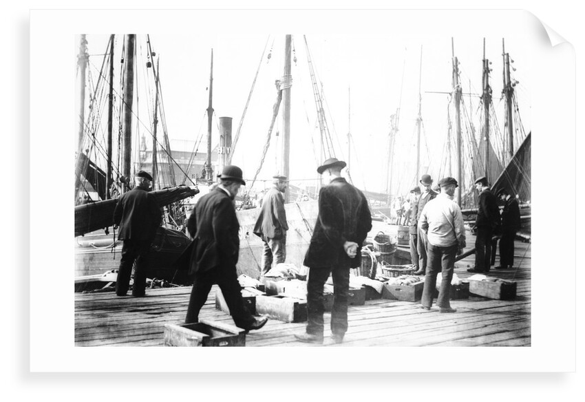 Unloading the catch in Lowestoft Harbour, with the South Pier Pavilion in the background by Smiths Suitall Ltd.
