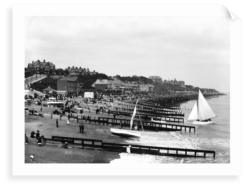 The beach and promenade at Felixstowe, looking towards the Felix Hotel and Cobbolds Point by Marine Photo Service