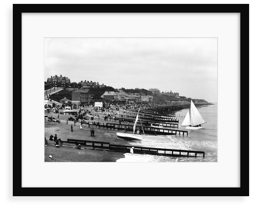 The beach and promenade at Felixstowe, looking towards the Felix Hotel and Cobbolds Point by Marine Photo Service