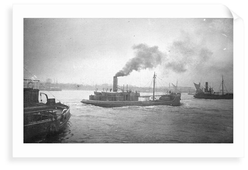 A starboard quarter view of 'Bullfinch' (1903) under way on the River Thames passing Woolwich by unknown